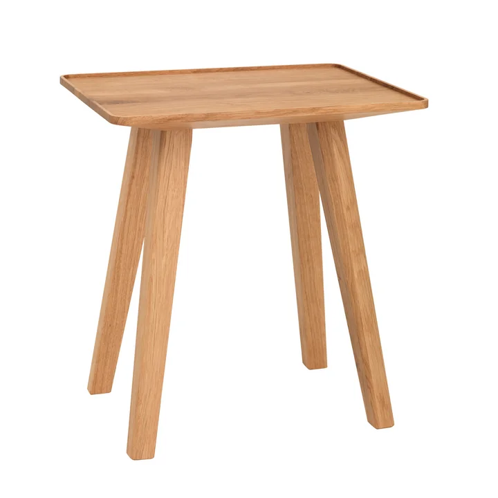 Tabouret et table d’appoint Nini de Schönbuch en bois de chêne naturel huilé