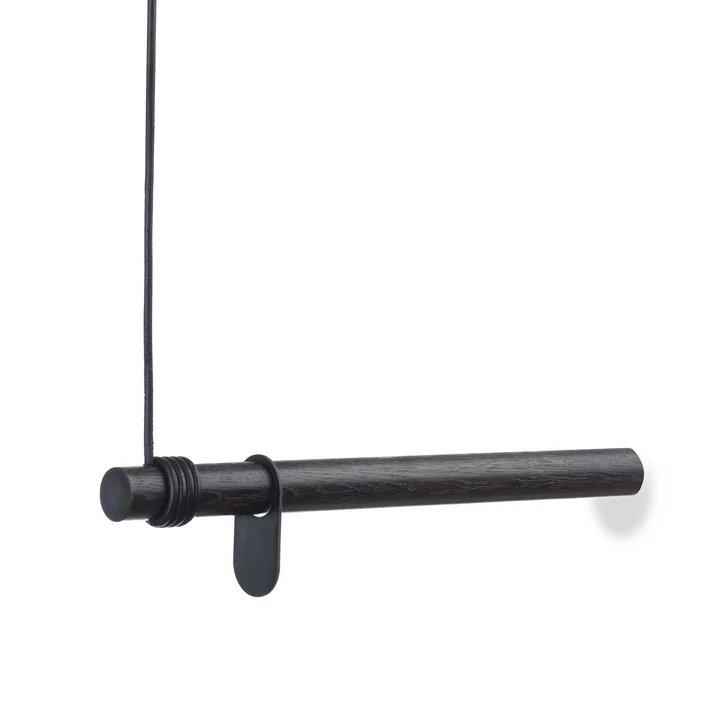 Wall Swing Portemanteau mural de Lind DNA en chêne noir / cuir noir