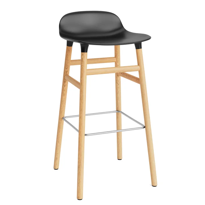 Form tabouret de bar 75 cm par Normann Copenhagen en chêne / noir