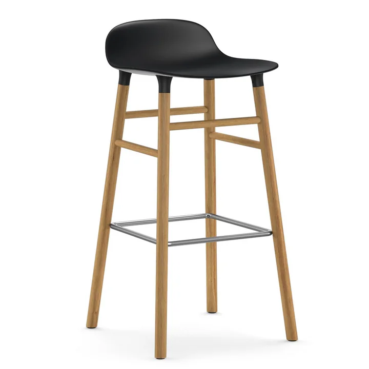 Form tabouret de bar 75 cm par Normann Copenhagen en chêne / noir