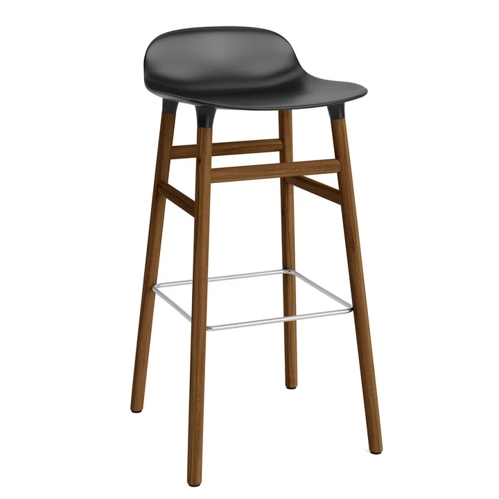 Form tabouret de bar 75 cm par Normann Copenhagen en noyer / noir