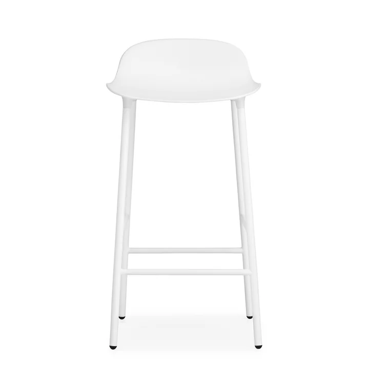 Tabouret de bar Form (65 cm) de Normann Copenhagen en blanc avec structure en acier