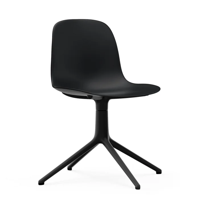 Fauteuil pivotant Form de Normann Copenhagen en aluminium noir / noir