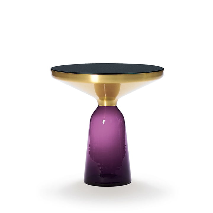 Bell Table d'appoint de ClassiCon en laiton / améthyste-violet