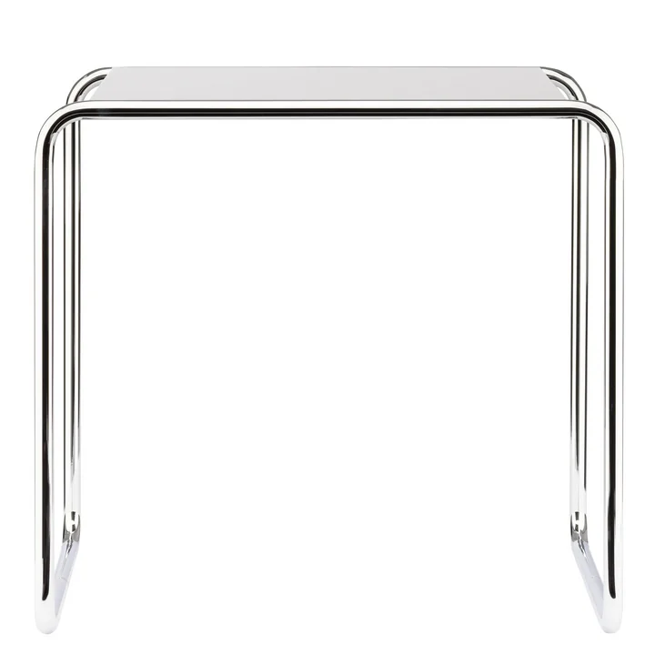 B 9 c Table d'ensemble de Thonet en chrome / vernis de finition blanc pur (RAL 9010)