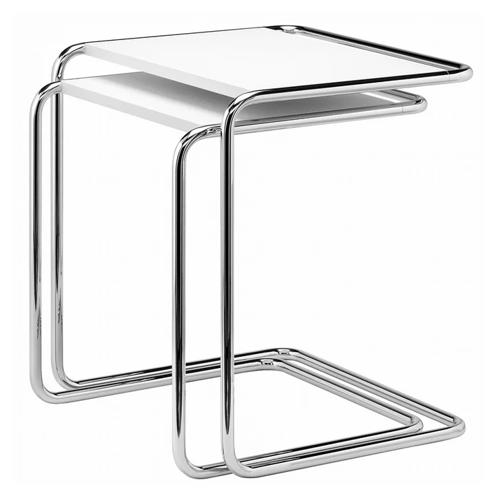 B 97 Set de table d'ensemble de Thonet en chrome / laque de finition blanc pur (RAL 9010)
