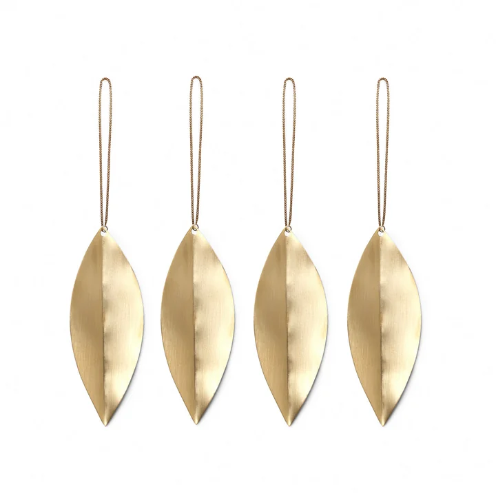 Feuilles déco laiton lot de 4 par Ferm Living