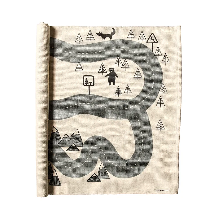 Tapis Jouet Trafic de Bloomingville en Beige/ Gris