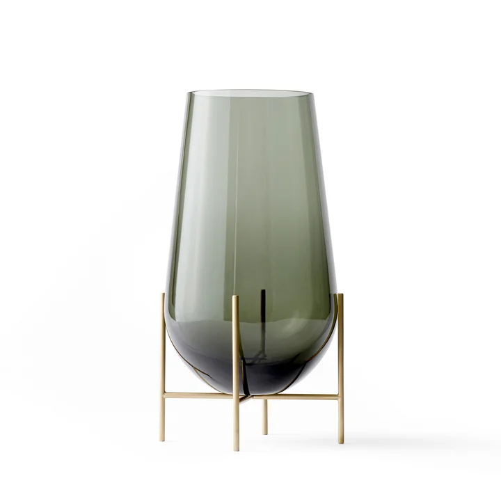 Échasse Vase M de Audo en smoke / laiton