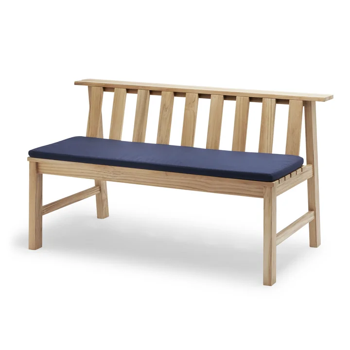 Skagerak - Banc Plank 144 cm, en teck avec coussin marine