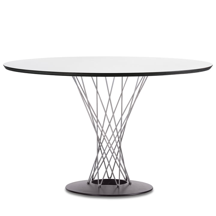 Vitra - Dining Table by Isamu Noguchi, Ø 121 cm, blanc / chrome