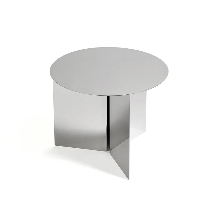 Slit Table Round de HAY dans Poli miroir