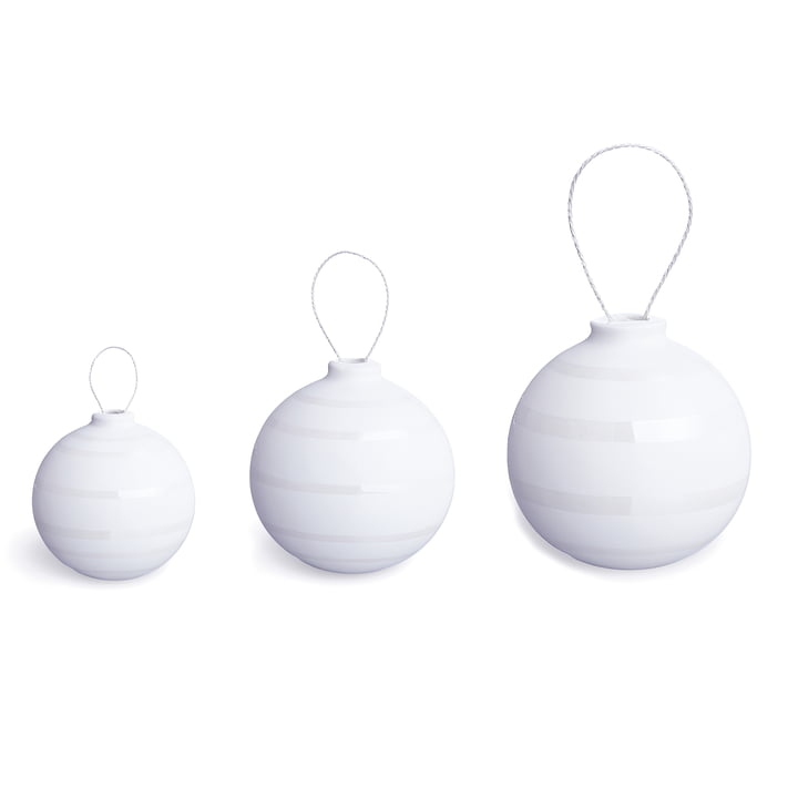Boules de Noël Omaggio par Kähler Design en nacré (lot de 3)