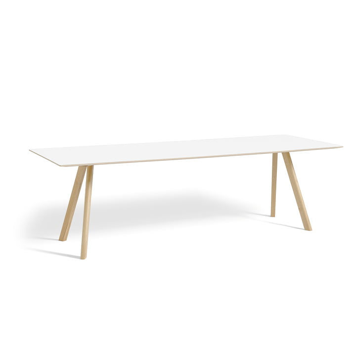 Copenhague CPH30 Table de salle à manger 250 x 90 cm de Hay en chêne laqué mat / plateau de table stratifié blanc