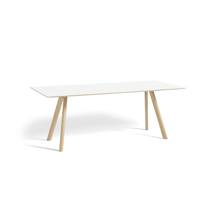 Copenhague CPH30 Table de salle à manger 200 x 90 cm de Hay en chêne laqué mat / plateau de table stratifié blanc