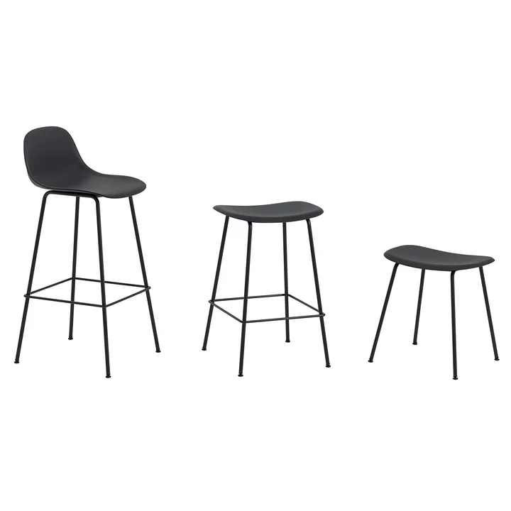 Tabouret Fibre par Muuto avec structure en métal