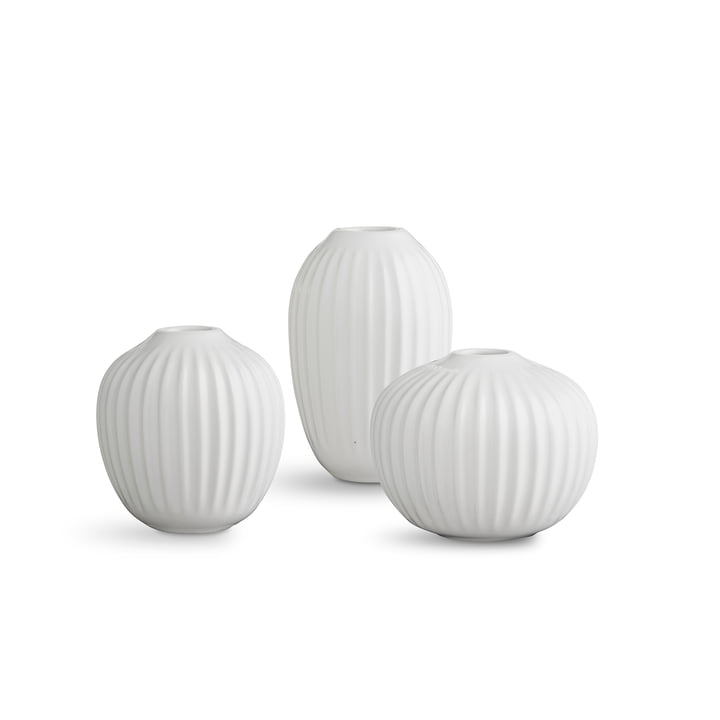 Kähler Design - Hammershøi Vase miniature, blanc (lot de 3)