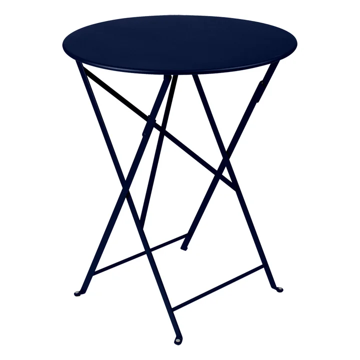 La table Fermob - Bistro Table pliante Ø 60 cm en bleu abysse