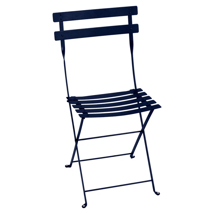 La chaise Fermob - Bistro Chaise pliante en métal bleu abysse