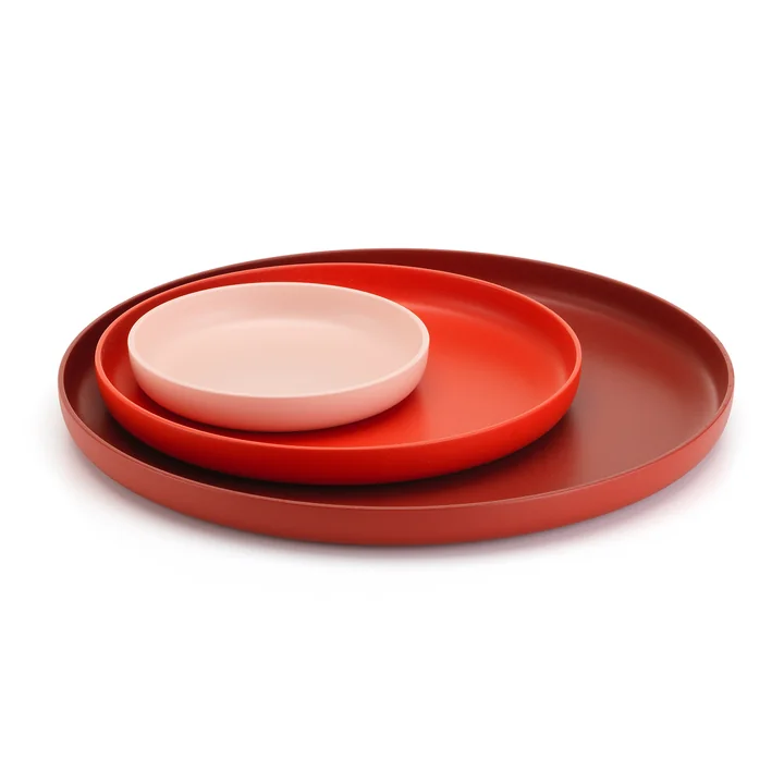 Les Trays de Vitra, rouge (lot de 3)