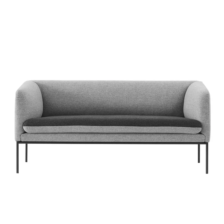 Turn Sofa (2 places) de Ferm Living en coton gris foncé / gris clair