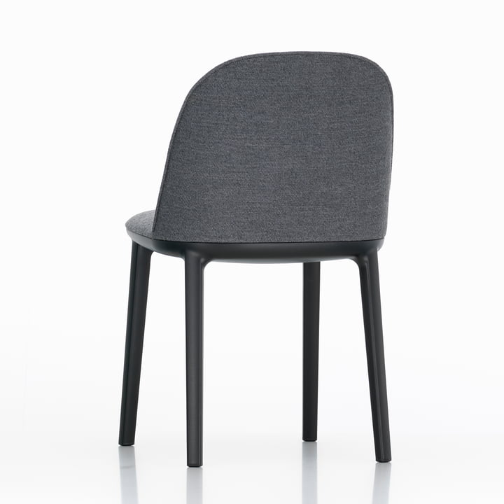 La Side Chair Softshell de Vitra, quatre pieds basic dark, mélange anthracite Dumet