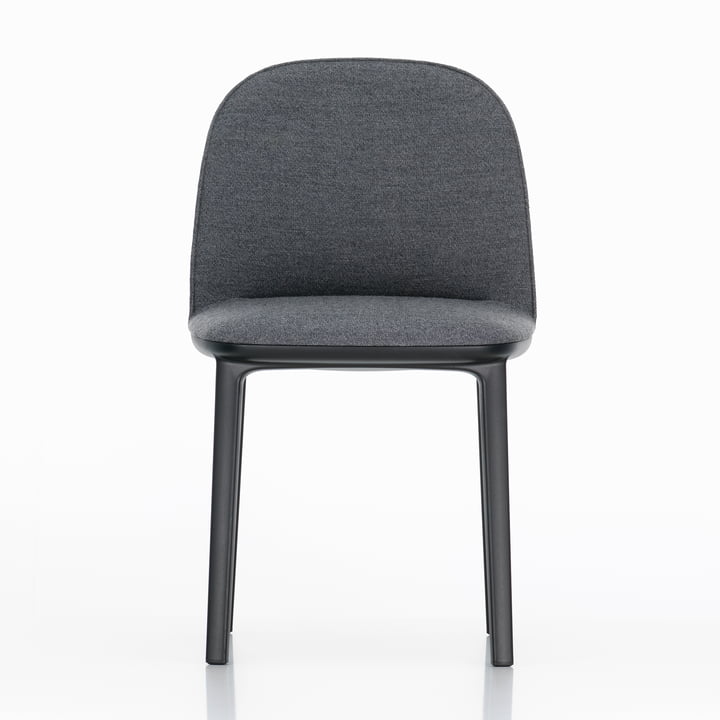 La Side Chair Softshell de Vitra, quatre pieds basic dark, mélange anthracite Dumet