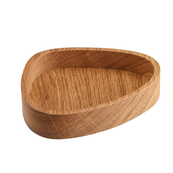 Boîte en bois Curve L 26 x 23 cm de Lind DNA en bois de chêne naturel