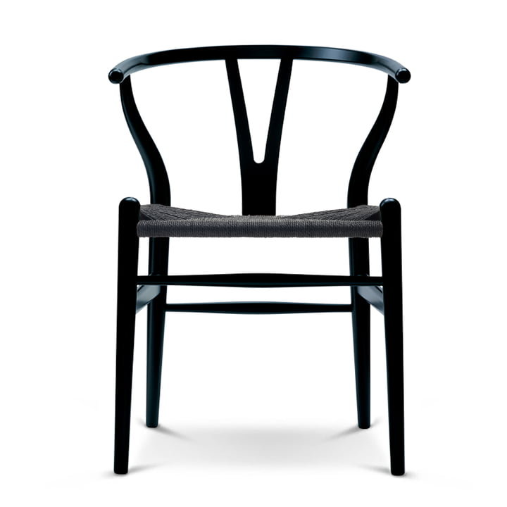 Le Carl Hansen - CH24 Wishbone Chair , hêtre noir / tressage noir