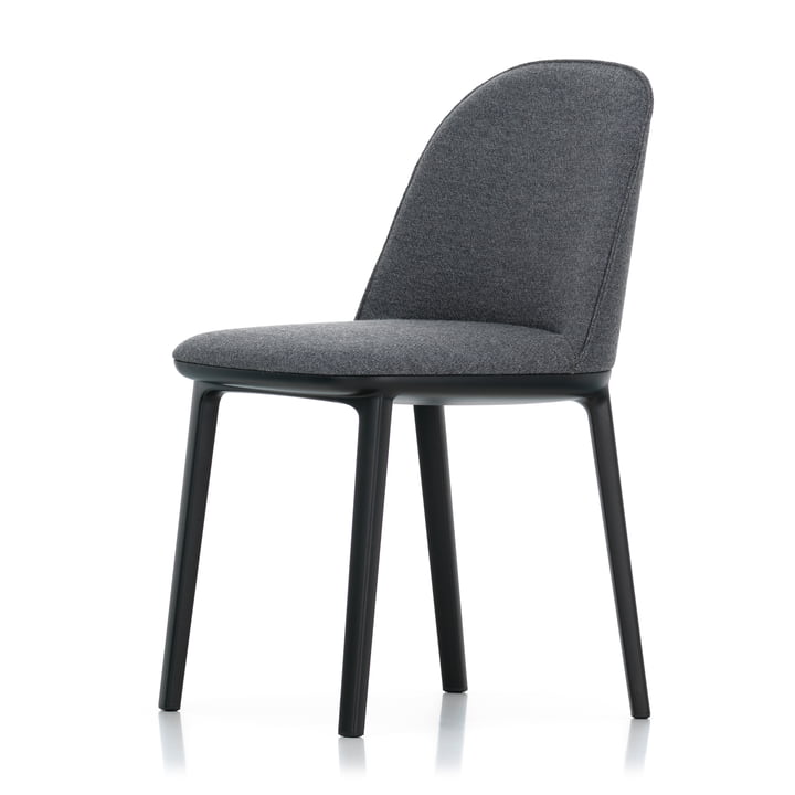 Chaise Softshell Side Chair by Vitra en version de base sombre / Plano (sierragrey / nero)