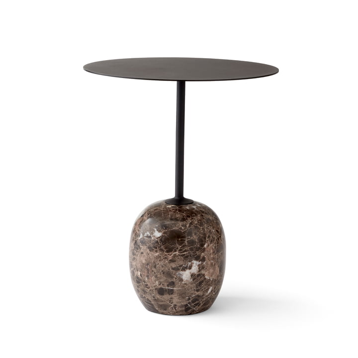 Lato Table d'appoint H 50 cm Ø 40 cm de & Tradition en noir chaud / marbre emparador