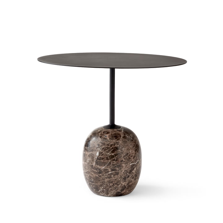 Lato Table d'appoint H 45 cm 40 x 50 cm de & Tradition en noir chaud / marbre emparador