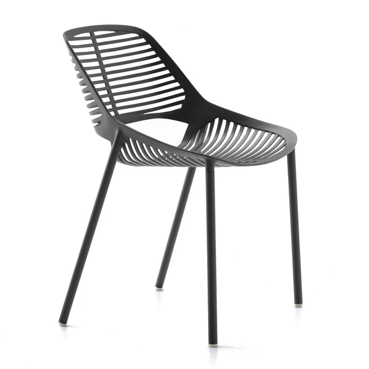 Chaise Niwa par Fast en gris métallique