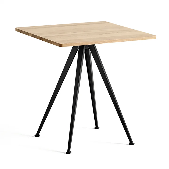 HAY - Pyramid table Bistrot 21, 70 x 70 cm, chêne laqué mat / noir 