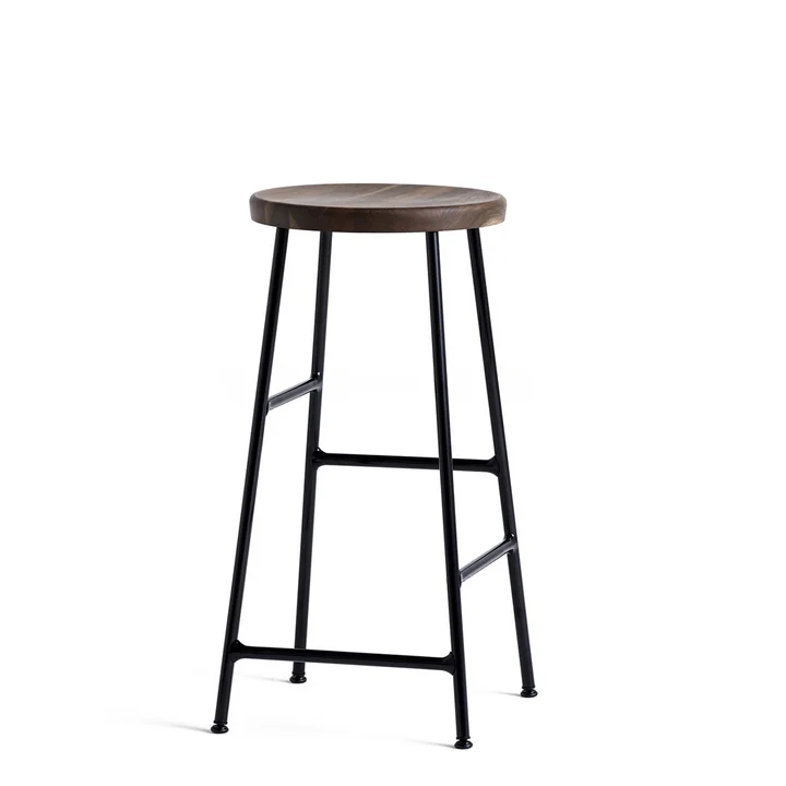 Tabouret de bar Cornet Low H 65 cm par HAY en chêne fumé / noir