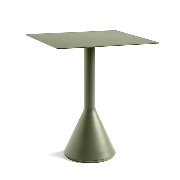 Table de bistrot Palissade Cone 65 x 65 cm, H 74 cm par Hay en olive