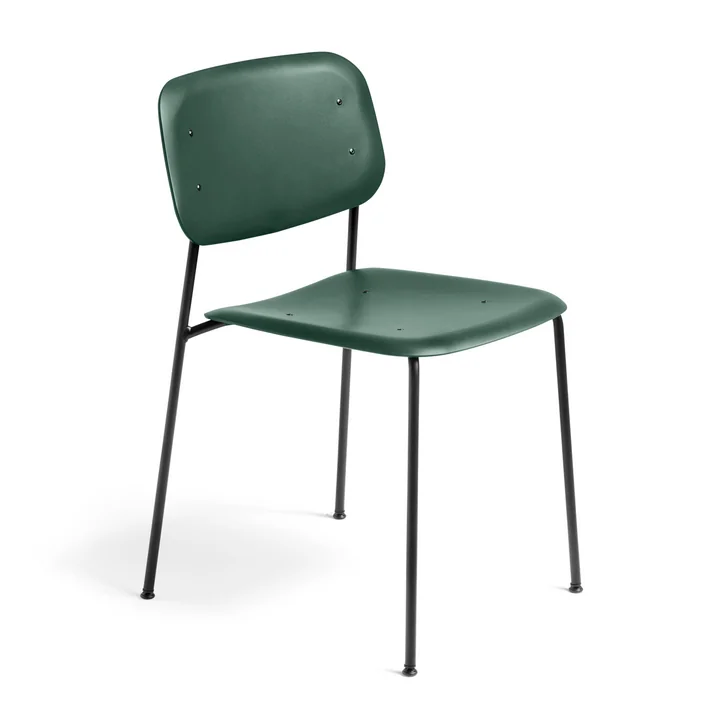 Chaise Soft Edge P10 de HAY en vert chasseur / noir