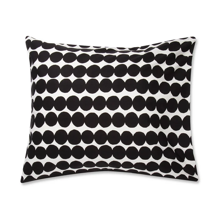 La taie d'oreiller Marimekko - Räsymatto 65 x 65 cm en noir / blanc