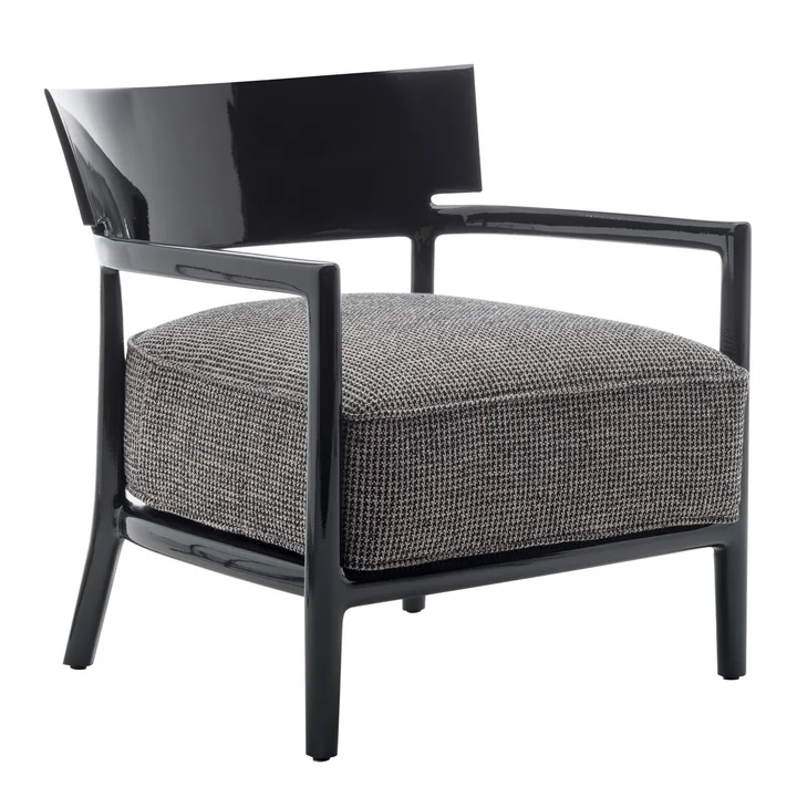 Der Kartell - Cara Fauteuil, structure noire / revêtement noir-beige