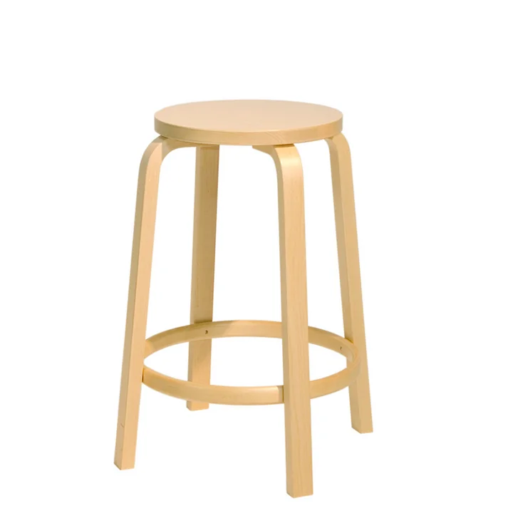 Artek - 64 tabouret de bar H 65 cm en bouleau.