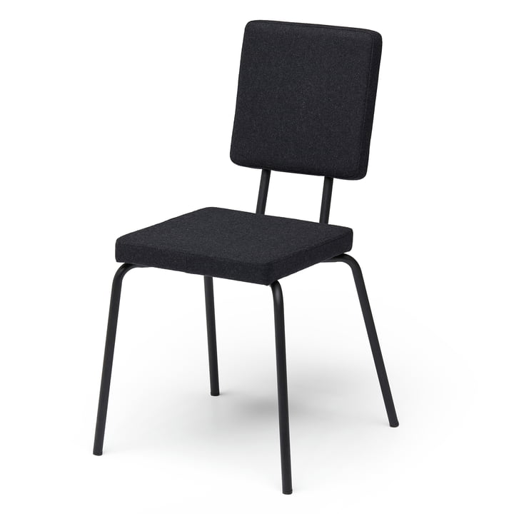 Option chaise, assise et dossier carré de Puik en noir / noir