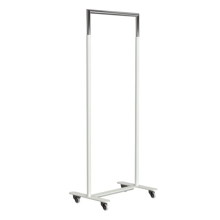Bukto Porte-manteau à roulettes de 60 cm en blanc / inox poli de Frost