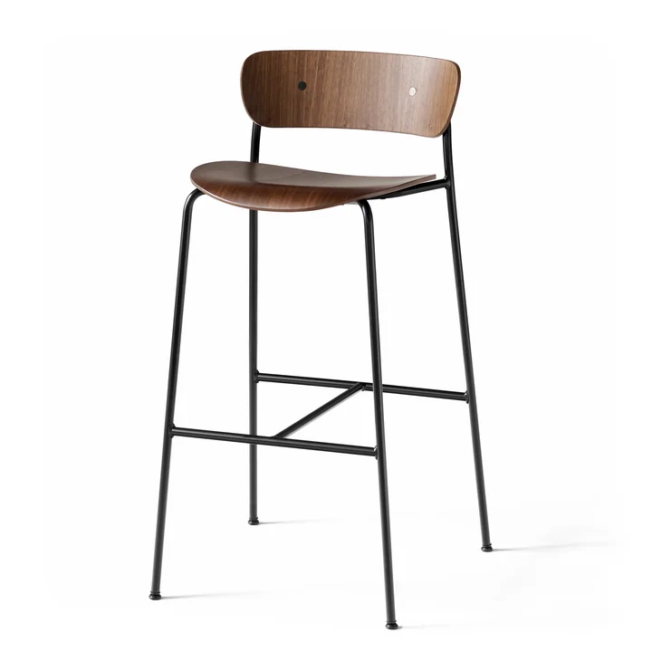 Pavilion Tabouret de bar AV9 de & tradition - H 95 cm, noir / noyer verni