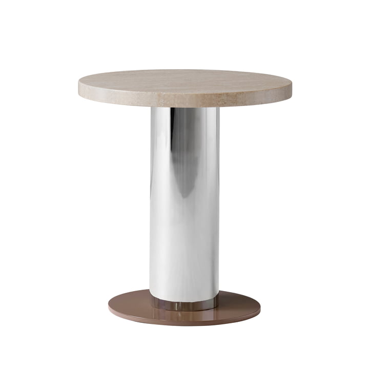 Mezcla JH19 Table ronde de & tradition - Ø 42 x H 45 cm, Traverti