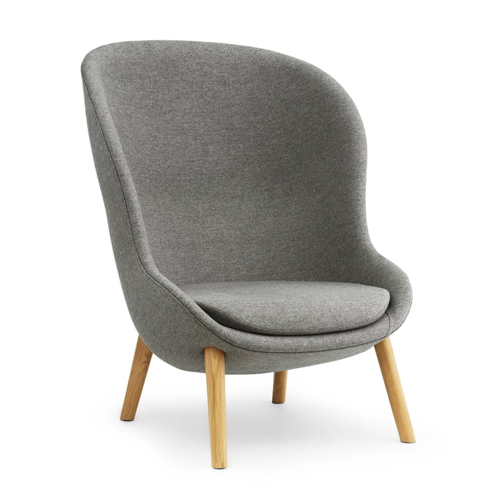 Hyg Lounge Chair High by Normann Copenhagen - chêne / gris (Lin MLF26)