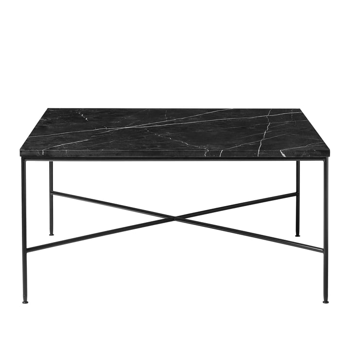 Fritz Hansen - Planner Table basse, 80 x 80 cm, noir / plateau en marbre charbon