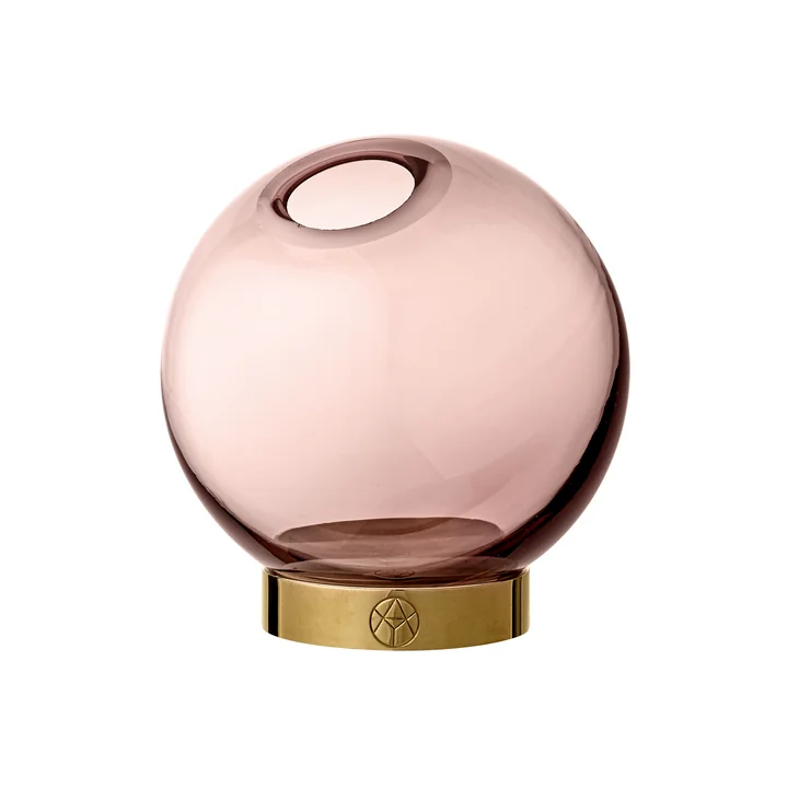 Globe Vase mini, Ø 10 x H 10 cm en rose / or de AYTM