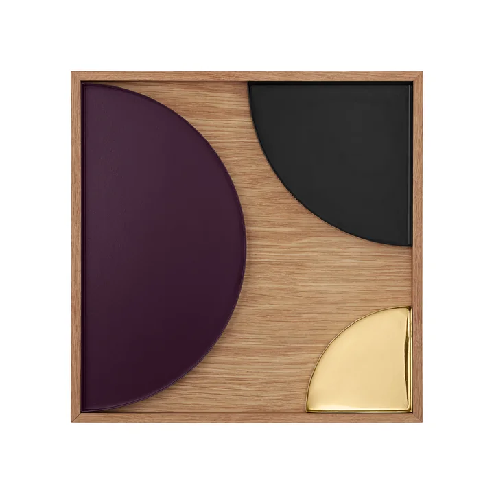 Plateau en bois Unity large en chêne avec plateaux Unity de différentes couleurs de AYTM