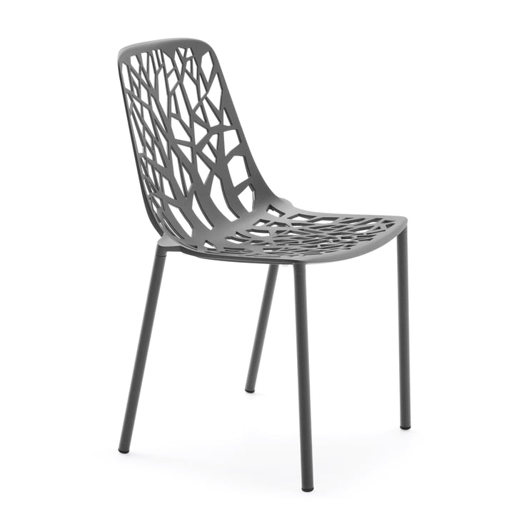 Forest Chaise empilable ( Outdoor ) de Fast en gris métallisé