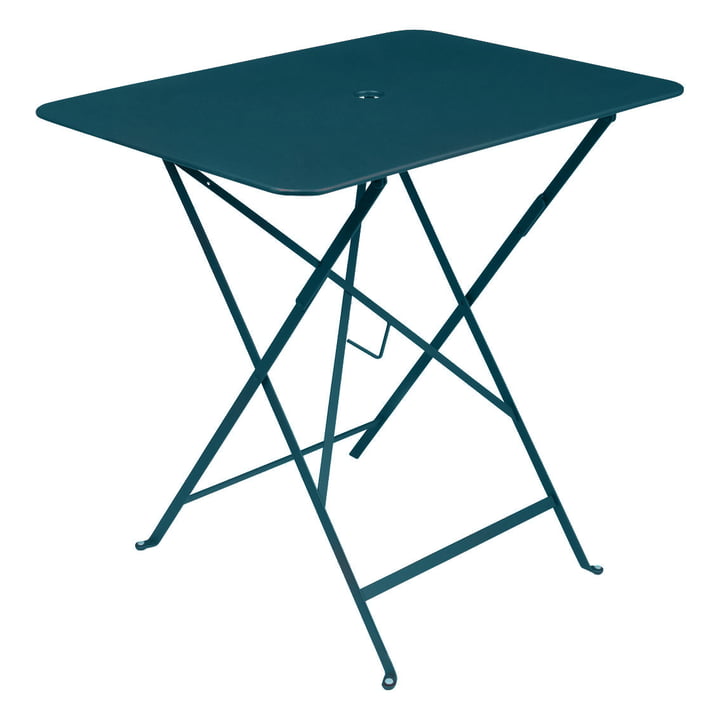 Bistro Table pliante rectangulaire 77 x 57 cm de Fermob en bleu acapulco